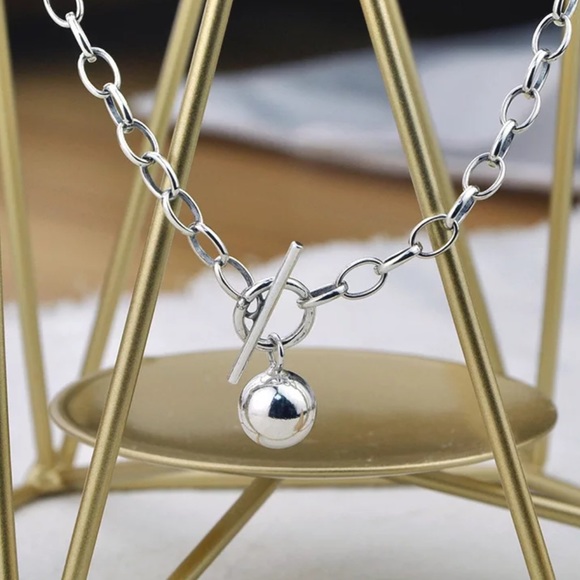 18” NEW 925 STERLING SILVER ROUND BEAD PENDANT NECKLACE - Picture 5 of 6